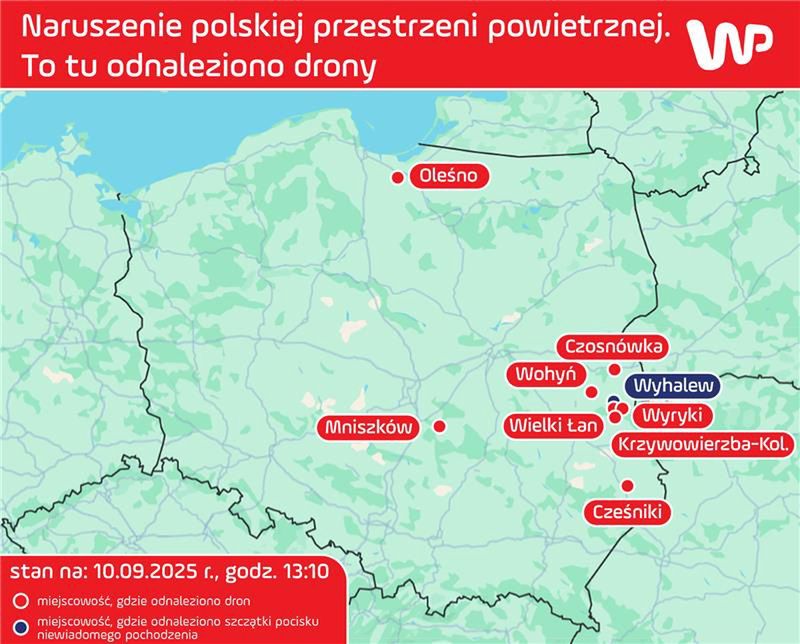 Tu znaleziono zestrzelone drony