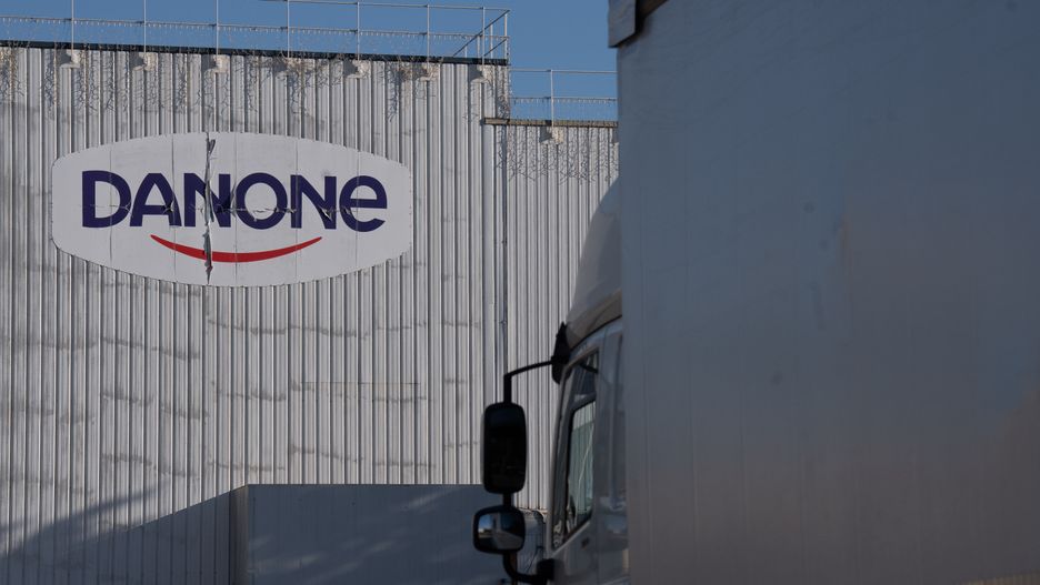 PARETS DEL VALLES, BARCELONA CA, SPAIN - JANUARY 12: A truck in front of the Danone España factory on January 12, 2024, in Parets del Valles, Barcelona, Catalonia, Spain. Danone Spain has initiated the process of dialogue with the unions to negotiate the conditions for the closure of the factory in Parets del Valles (Barcelona). The closure is due to a drop in sales of the products manufactured at the plant. The company has expressed its intention to seek a buyer for the plant and to promote reindustrialization. CC.OO. has "categorically" rejected the closure, has urged the company to maintain production at the plant and has called for the negotiation of a plan that would allow the continuation of the activity and the maintenance of jobs. (Photo By David Zorrakino/Europa Press via Getty Images)