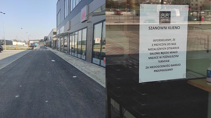 Nieudane otwarcie parku handlowego Diamentowa Park