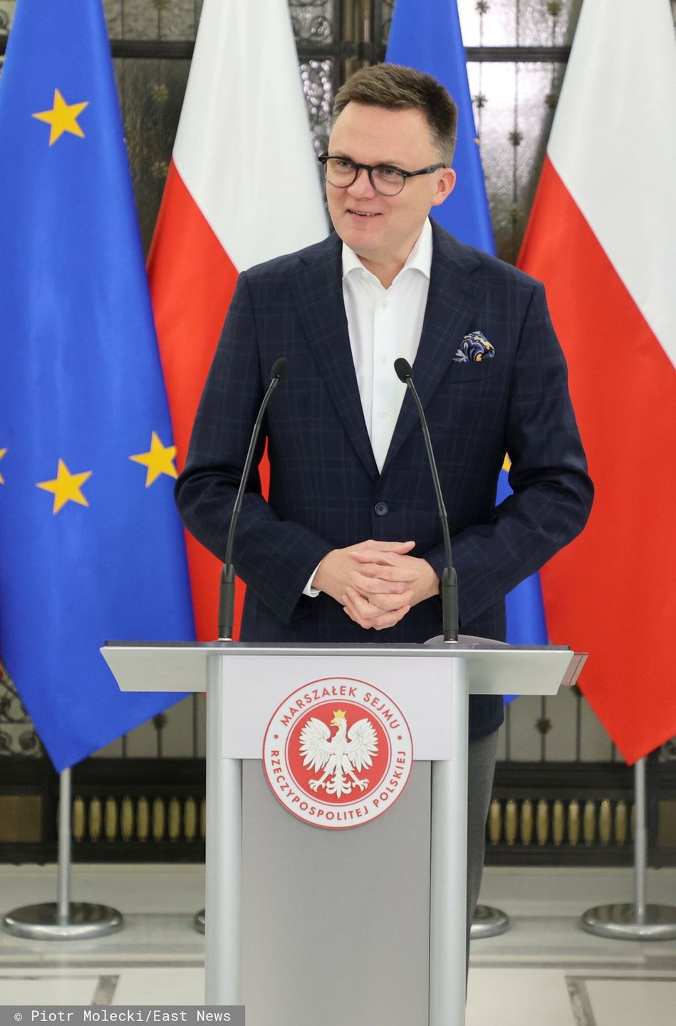 Konferencja prasowa Marsza?ka Sejmu Szymona Ho?owniFot. Piotr Molecki/East News, Warszawa, 23.11.2023. Sejm RP. Konferencja prasowa Marszalka Sejmu Szymona Holowni (n/z).Piotr Molecki