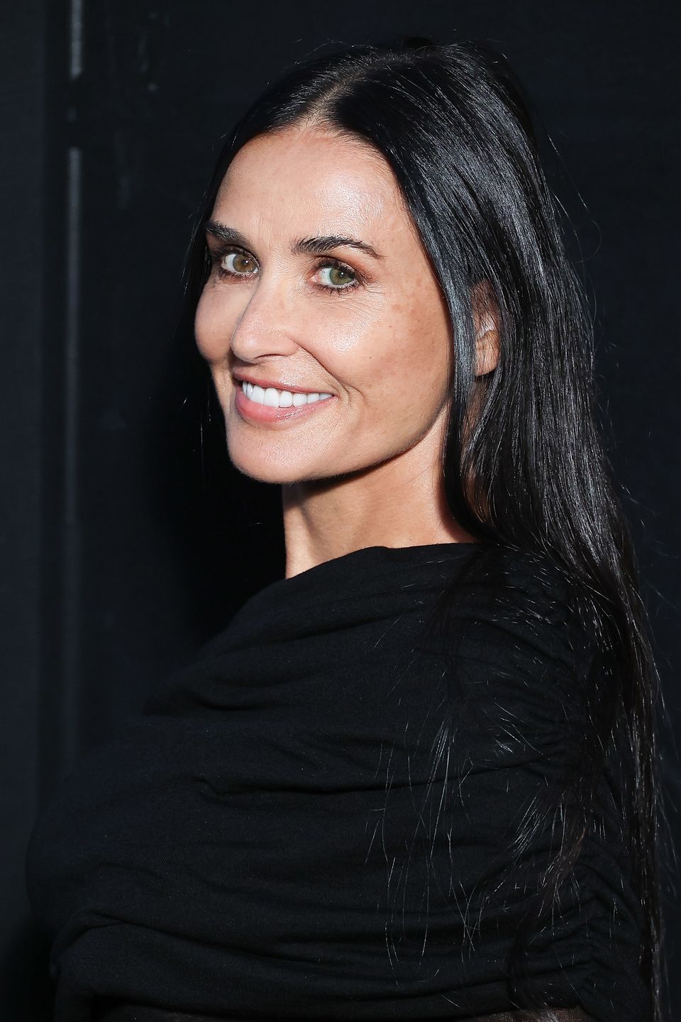 PARIS, FRANCE - SEPTEMBER 26: (EDITORIAL USE ONLY - For Non-Editorial use please seek approval from Fashion House) Demi Moore attends the Saint Laurent Womenswear Spring/Summer 2024 show as part of Paris Fashion Week  on September 26, 2023 in Paris, France. (Photo by Marc Piasecki/WireImage)