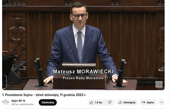 Zmiana rządu z rekordową oglądalnością na YouTubie