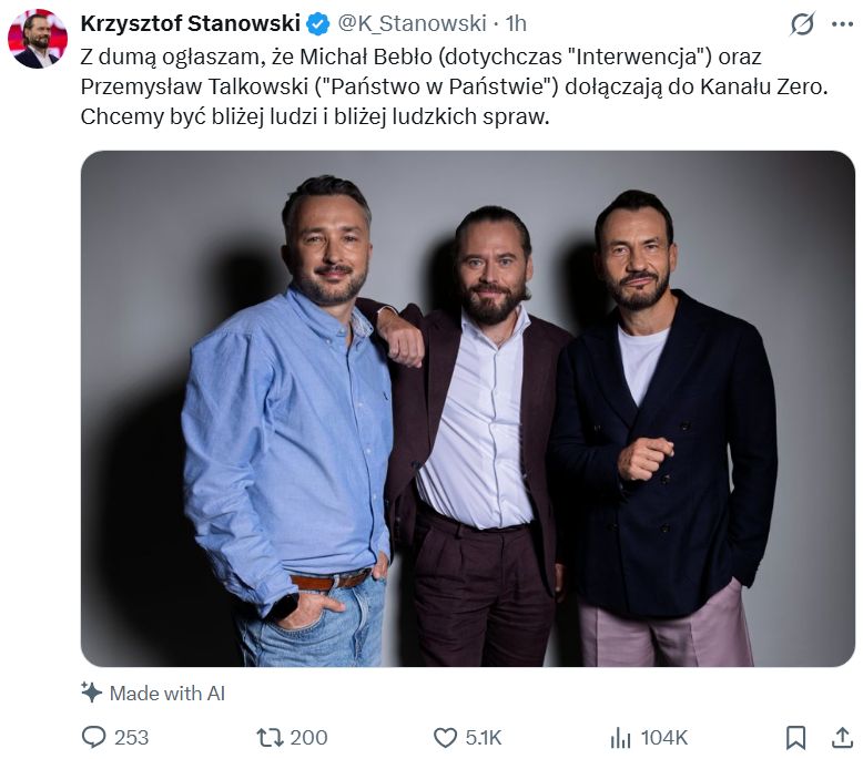Krzysztof Stanowski ogłosił transfer gwiazd Polsatu