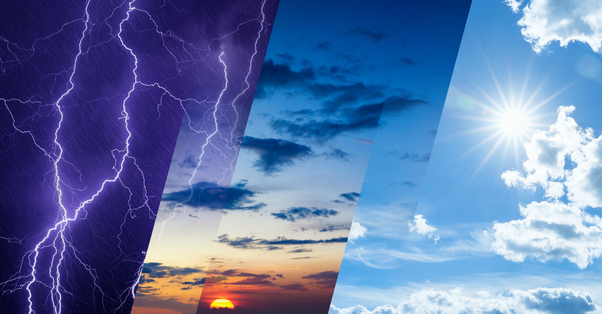 Weather forecast concept, climate change background, collage of sky image with variety weather conditions - bright sun and blue sky, dark stormy sky with lightnings, glowing sunset
Igor Zhuravlov
atmosphere, storm, cloudy, background, blue, bright, change, climate, cloud, collage, dark, day, different, environment, evening, flare, forecast, light, lightning, metcast, meteorology, nature, night, opposite, rain, science, scientific, shine, shiny, sky, stormy, sun, sunbeam, sunlight, sunset, sunshine, thunderbolt, thunderstorm, time, vibrant, weather, weather forecast