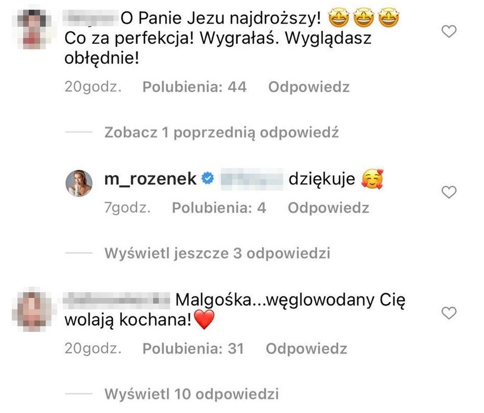 Małgorzata Rozenek sili się na skromność pod komplementami nóg