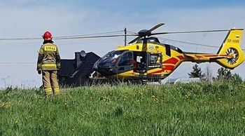 Bulowice: Rowerzysta zasłabł przez upał i doznał poważnego urazu głowy