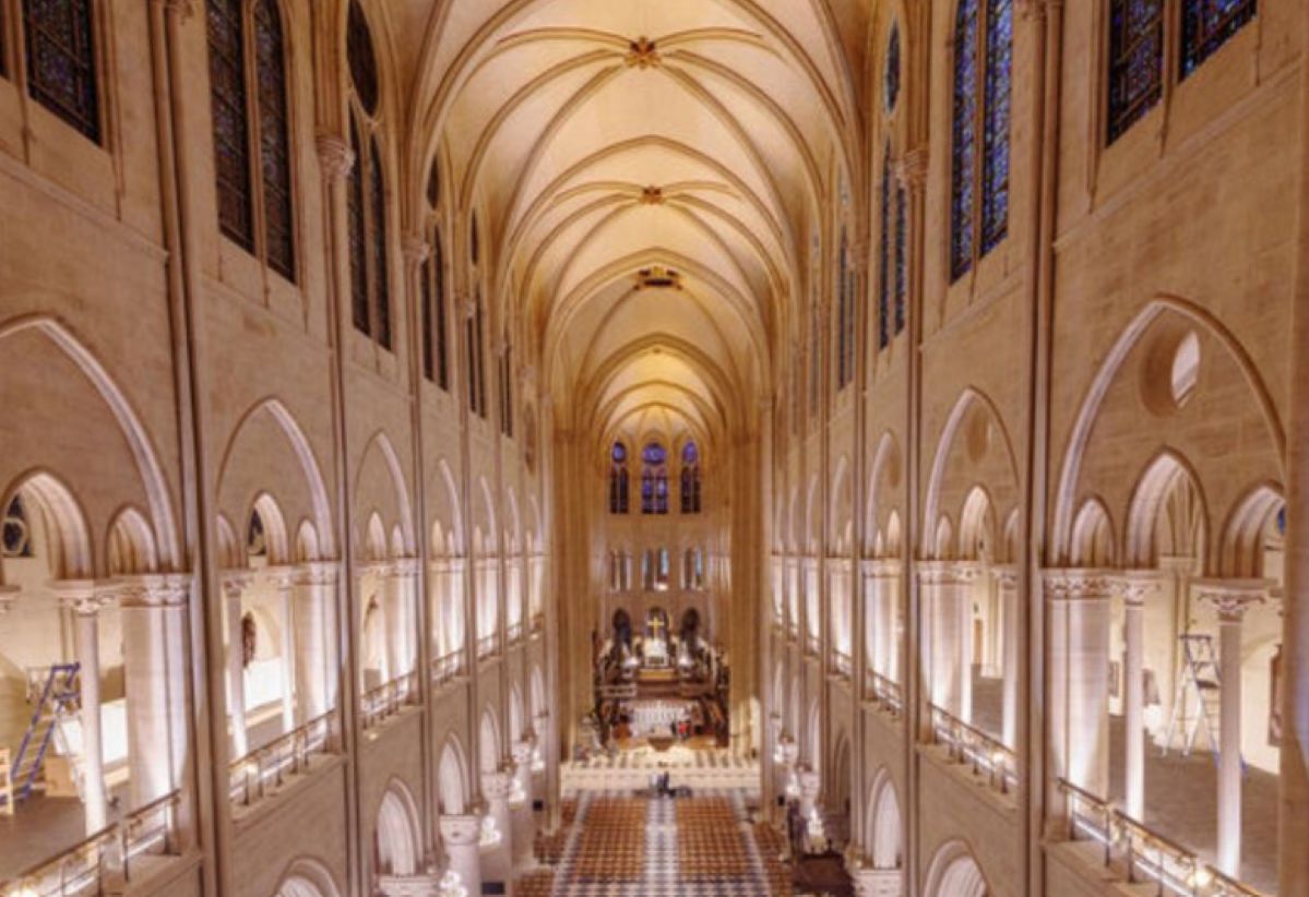 The restored interiors of Notre Dame