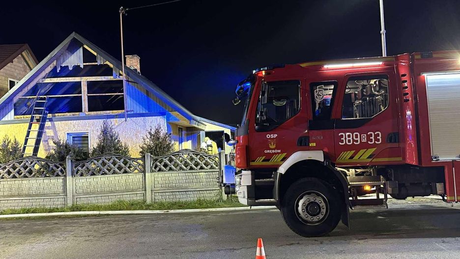 Ponad trzy godziny trwała akcja gaśnicza w Grębowie. Fot. OSP Grębów