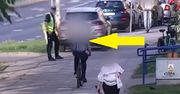 Rowerzysta wpadł jak śliwka w kompot. Policja pokazała wideo z Olsztyna