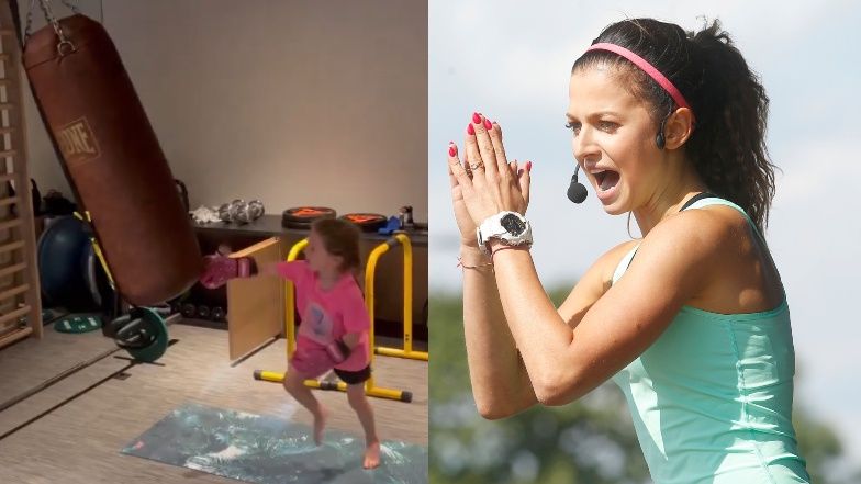 Anna Lewandowska chwali się kolejnym talentem Klary! Uzbrojona w rękawicę  pięciolatka rozprawia się z workiem treningowym