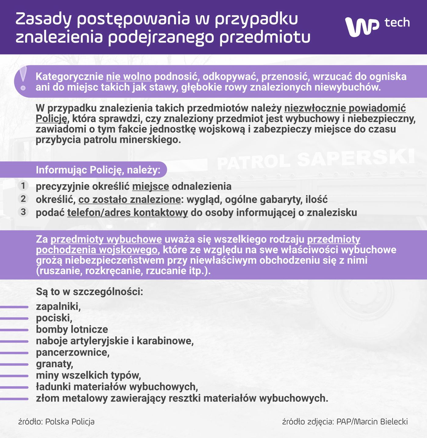 Co robić, gdy znajdziemy niewybuch?