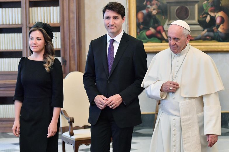 Justin i Sophie Trudeau na audiencji u papieża Franciszka