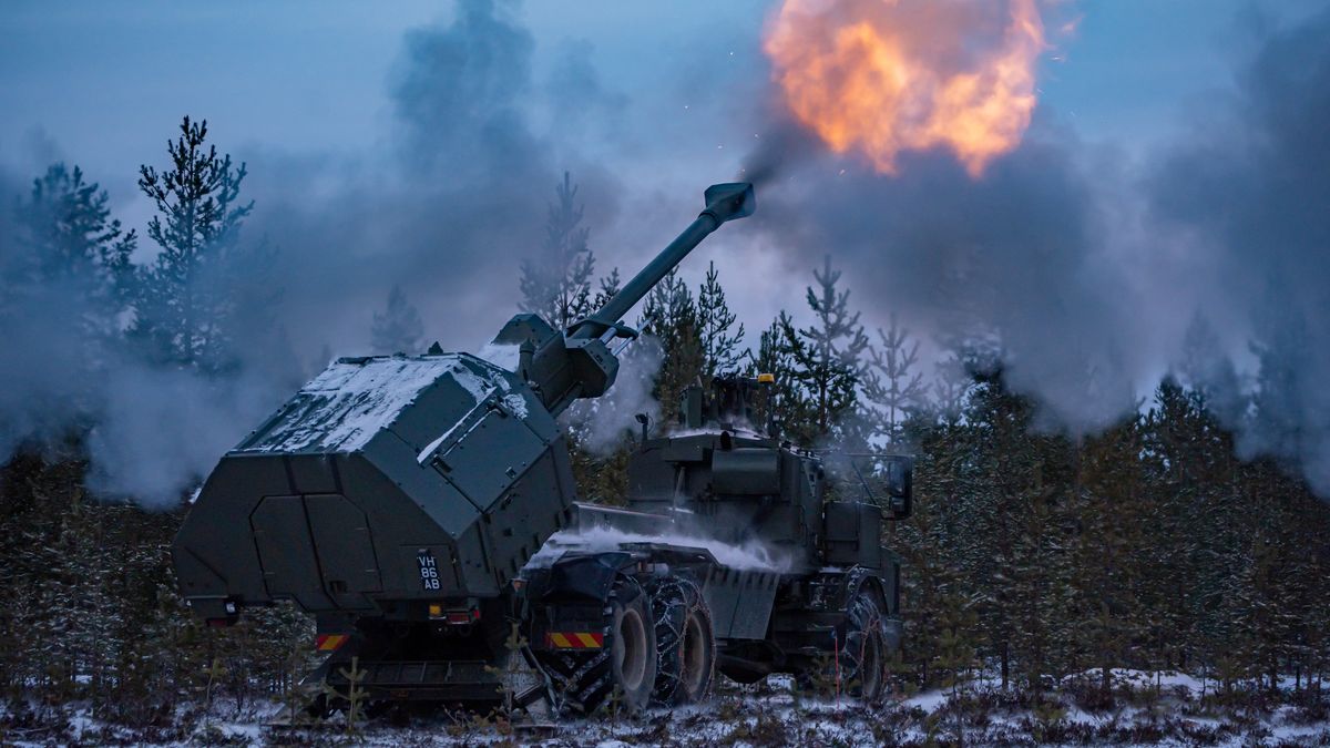 The British Army's new Archer Mobile Howitzer gun, as British Army soldiers take part in training near Rovaniemi in the Arctic Circle, Finland. Picture date: Tuesday November 19, 2024. (Photo by Ben Birchall/PA Images via Getty Images)