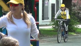 Skrzynecka z rodziną na rowerach