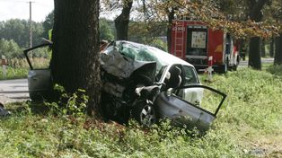 Tragiczny wypadek pod Wrocławiem. Samochód osobowy z impetem wjechał w drzewo. Kierowca zginął na miejscu