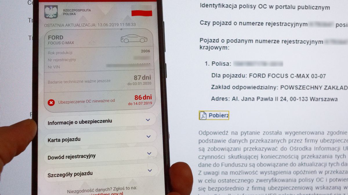 Dzięki usłudze mObywatel można łatwo sprawdzić datę ważności polisy OC