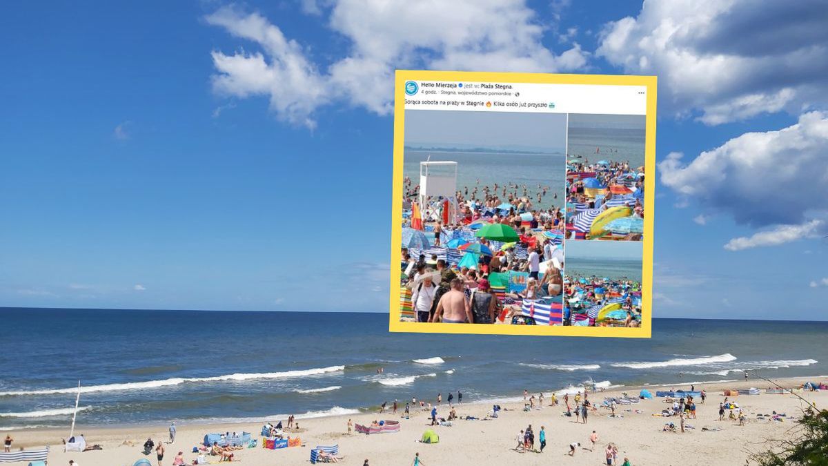 Sobota na plaży w Stegnie. Tłumy zjechały nad Bałtyk