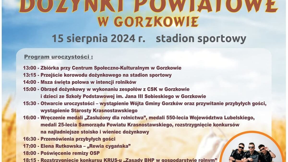Dożynki powiatu krasnostawskiego w Gorzkowie 2024