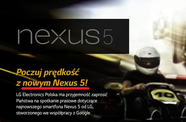 Zaproszenie na prezentację Nexusa 5