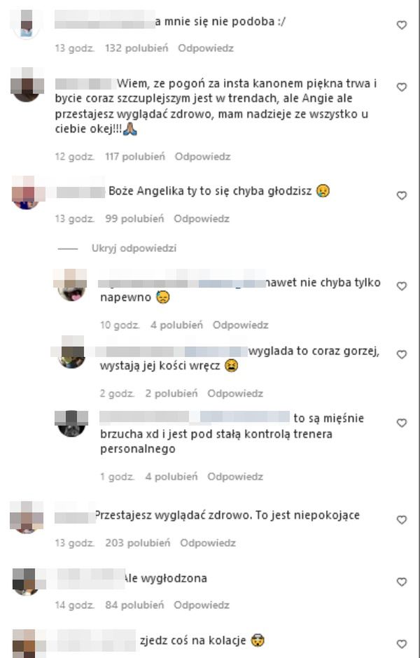 Celebrytki chwalą figurę Angeliki Muchy, internauci są zaniepokojeni jej wyglądem