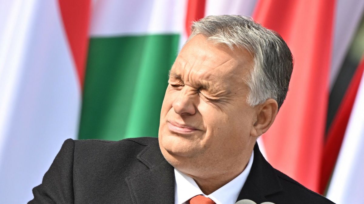 Temporary
Hungary's Prime Minister Viktor Orban reacts as he delivers a speech during an event to commemorate the 66th anniversary of the Hungarian uprising against the Soviet occupation, in front of the Mindszethyneum House, a newly inaugurated memorial of the clerical leader of the revolution, cardinal Jozsef Mindszenthy, in Zalaegerszeg, Hungary, on October 23, 2022. - The uprising began in Budapest after a student demonstration on October 23, 1956 and had been crushed on November 4 by Soviet Red Army tanks. More than 2,000 civilians were killed during the fighting, while around 200,000 people fled the country. (Photo by Attila KISBENEDEK / AFP)
ATTILA KISBENEDEK