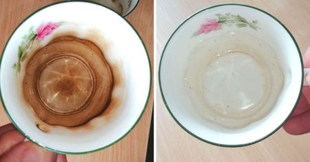Koleżanka pokazała mi mały trik, jak wyczyścić porcelanę po herbacie