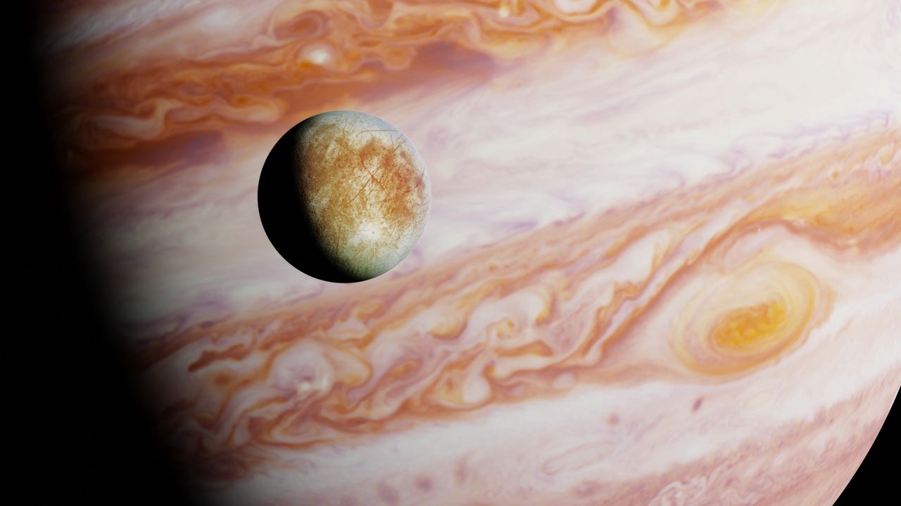Europa - księżyc Jowisza - grafika poglądowa