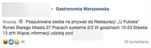 Ogłoszenie oburzyło internautów