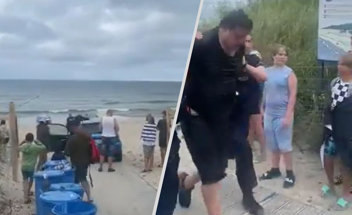 ucieczka przed policją, zatrzymanie kierowcy, akcja policji Szaleńczy pościg na półwyspie. Kierowca wjechał na pełną ludzi plażę