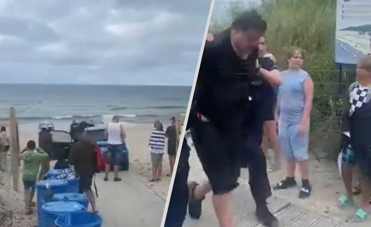 Szaleńczy pościg na półwyspie. Kierowca wjechał na pełną ludzi plażę