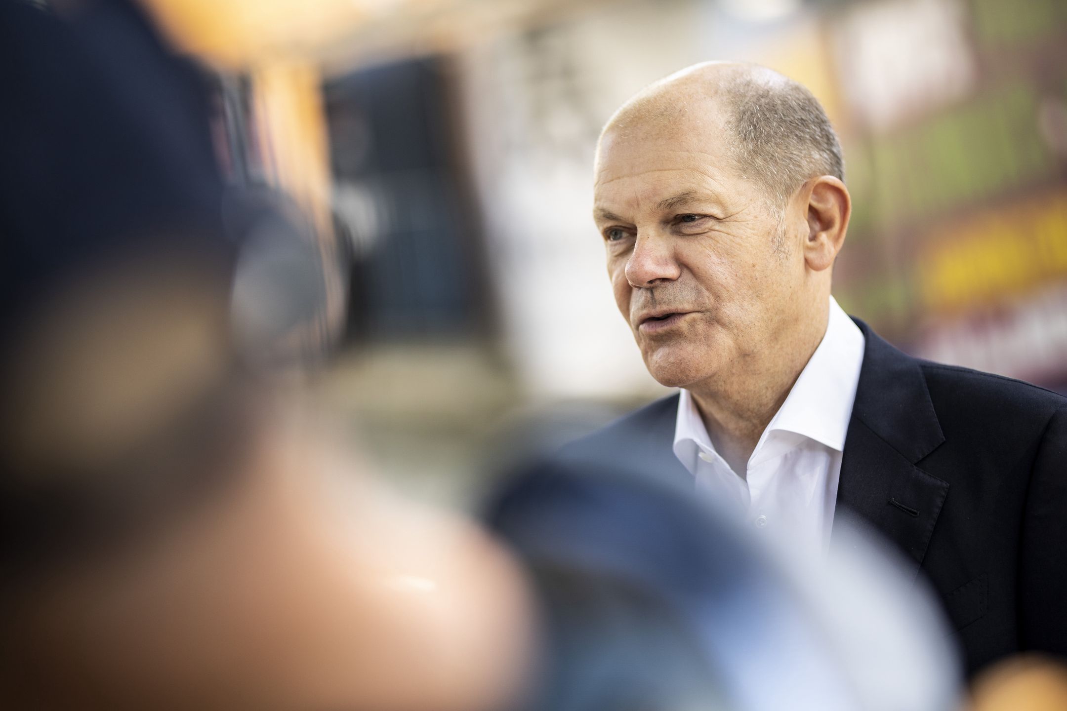 POTSDAM, GERMANY - SEPTEMBER 14: Olaf Scholz, chancellor candidate for the SPD, is pictured during a panel discussion with young people on September 14, 2021 in Potsdam, Germany. (Photo by Florian Gaertner/Photothek via Getty Images)