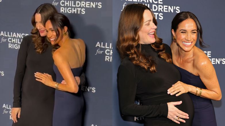 Niezręczne zachowanie Meghan Markle na ściance: "Mina jej przyjaciółki mówi: PRZESTAŃ MNIE DOTYKAĆ" (WIDEO)