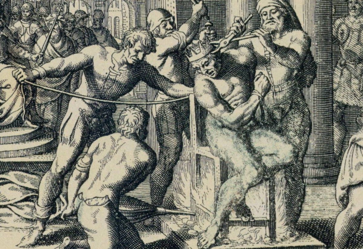 Egzekucja György’a Dózsy na XVII-wiecznej węgierskiej rycinie