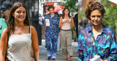 Suri Cruise odwiedziła Katie Holmes na planie nowego filmu. Aktorkę sfotografowano BEZ MAKIJAŻU