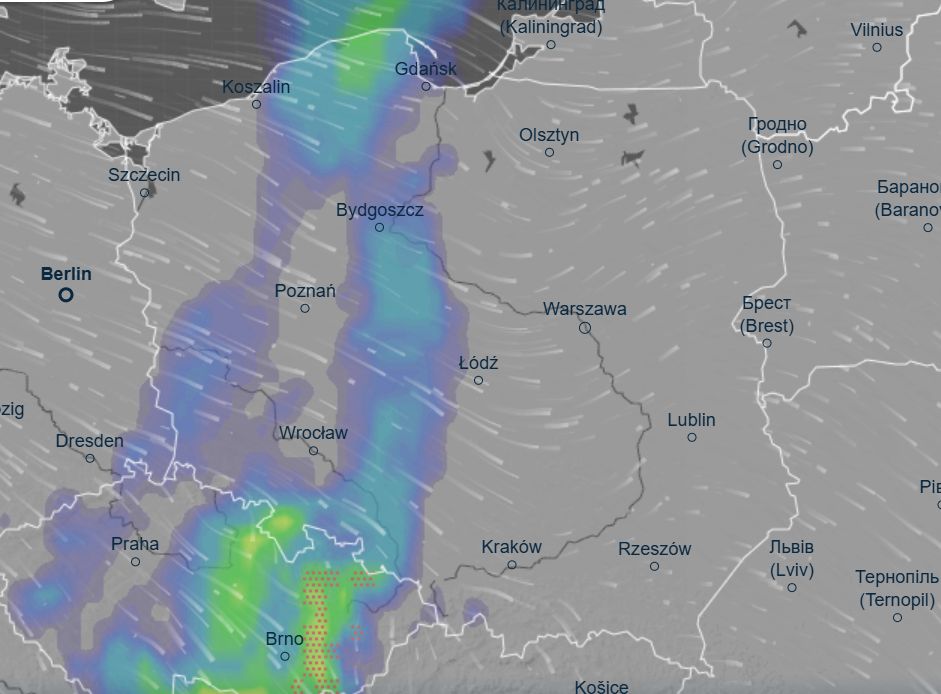 Front z opadami nadejdzie od zachodu