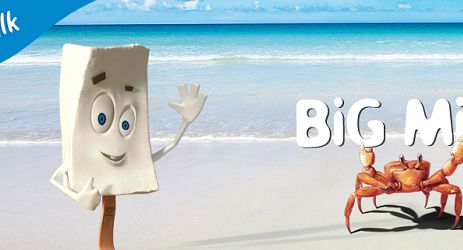 Krab-surfer reklamuje lody Big Milk Algida (wideo)