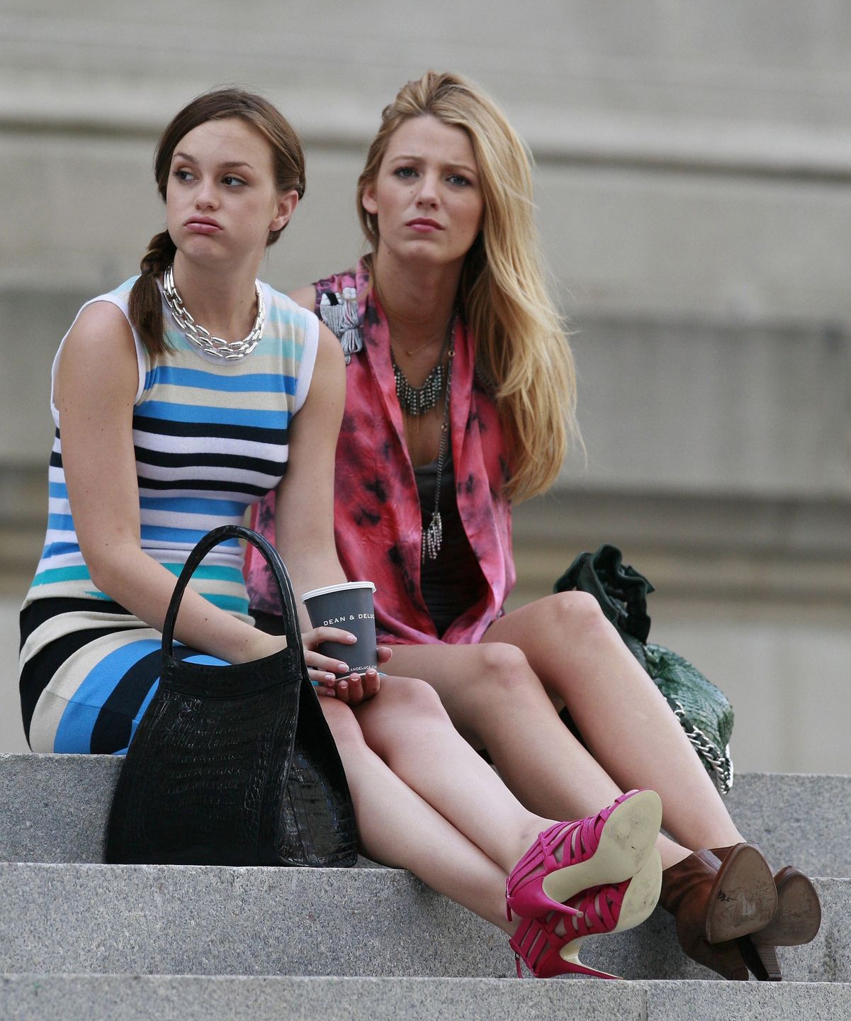 Blake Lively i Leighton Meester na planie "Plotkary"