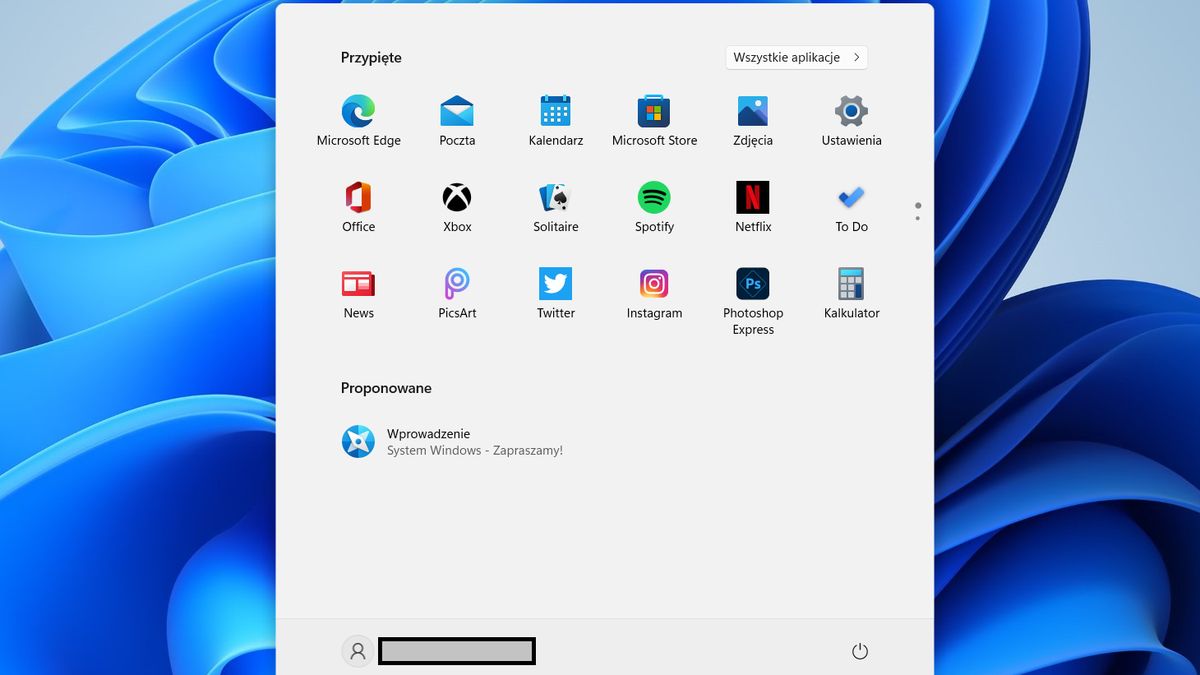 Windows 11 - zrzut ekranu z testowej kompilacji