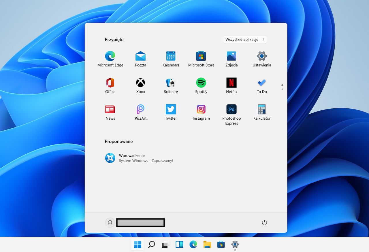 Windows 11 - zrzut ekranu z testowej kompilacji