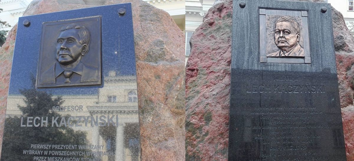 Zmienili podobiznę Lecha Kaczyńskiego na pomniku. Ratusz: "nikt nas nie poinformował"