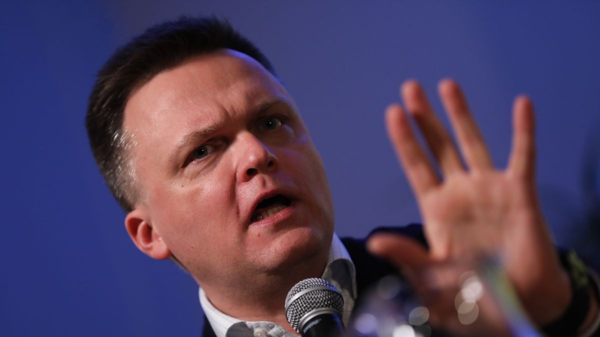 A meeting with the Marshal of the Sejm and presidential candidate Szymon Holownia regarding the book 'Let's not let ourselves be divided' takes place at the Lawyers' Club in Krakow, Poland, on December 3, 2024. (Photo by Klaudia Radecka/NurPhoto via Getty Images)