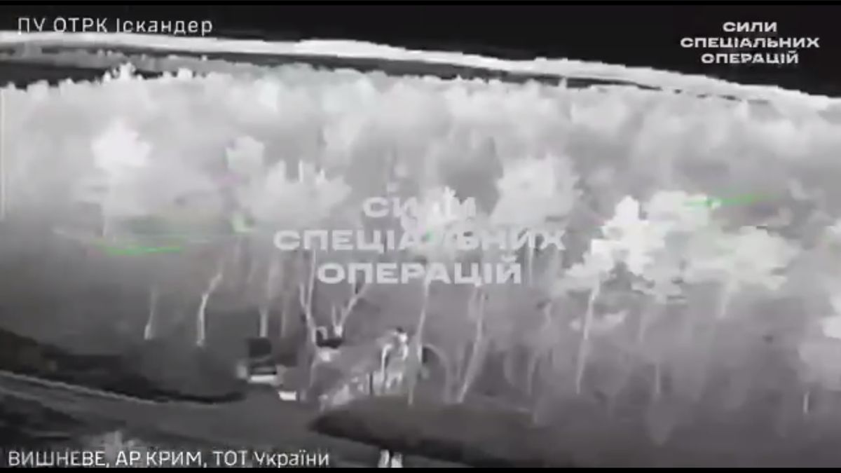 Widok z drona polującego na wyrzutnie 9K720 Iskander na Krymie.