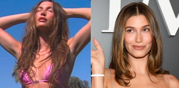 Hailey Bieber pręży wyrzeźbioną sylwetkę w różowym bikini. "ZJAWISKOWA" (FOTO)