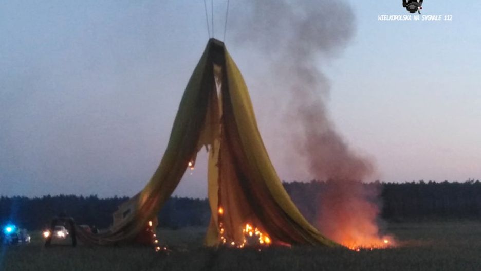 Wypadek balonu w Wielkopolsce