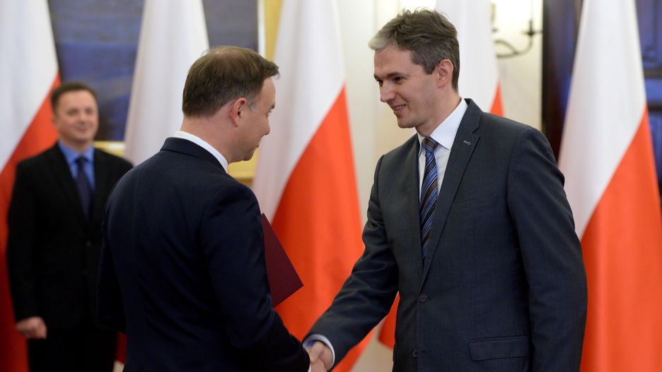 Prezydent Andrzej Duda i Adam Jarubas podczas powołania Narodowej Rady Rozwoju w 2015 r.