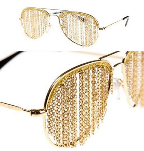 Gold chains glasses