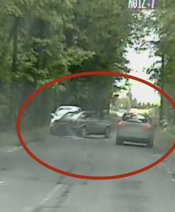 Złotoryja. Wyprzedzał na trzeciego i dachował. Wstrząsające nagranie z wideorejestratora