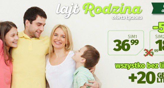 lajt mobile z ofertą łączoną lajtRodzina od 24,99 zł/miesięcznie