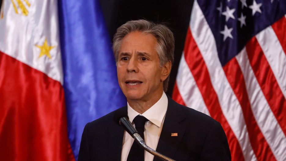 US Secretary of State Antony Blinken speaks during a joint press conference at Camp Aguinaldo military camp in Quezon City, Metro Manila, Philippines 30 July 2024. The officials met as part of the Philippines-US 2+2 Ministerial Dialogue, aimed at boosting defense and diplomatic interoperability and cooperation. EPA/ROLEX DELA PENA Dostawca: PAP/EPA.