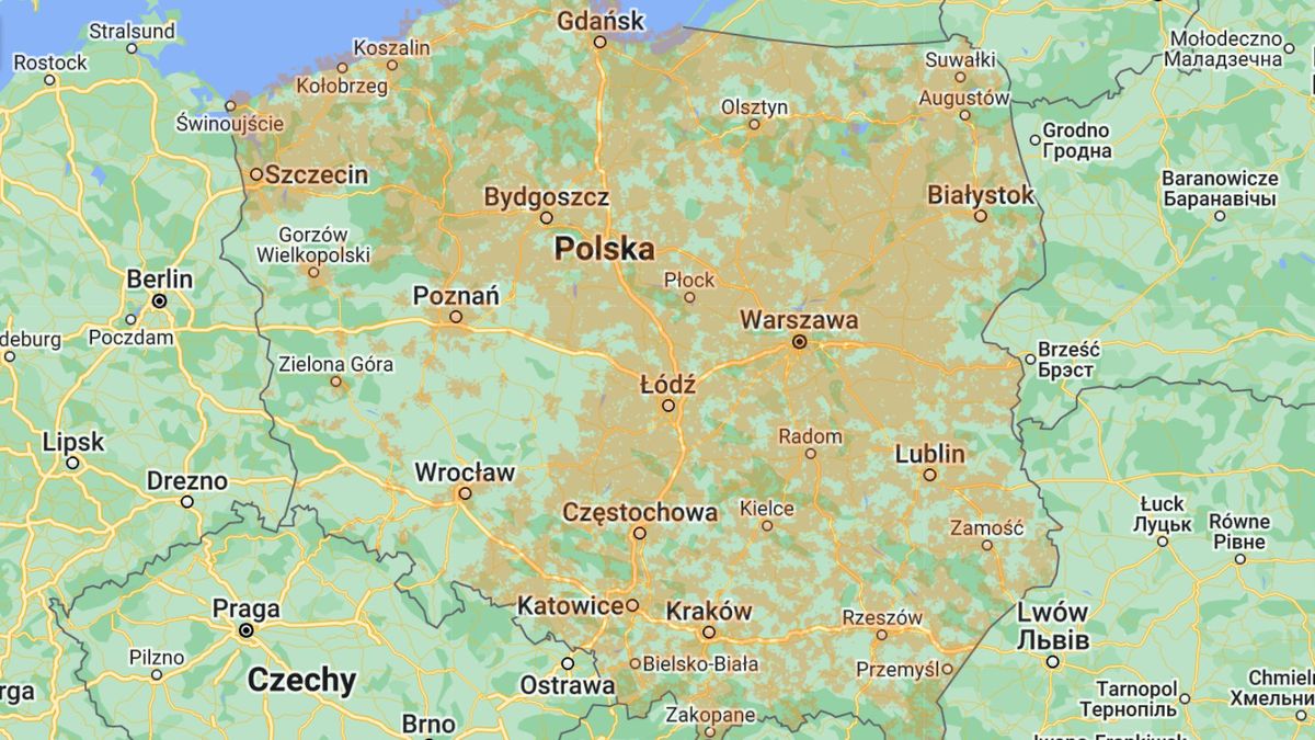 Mapa zasięgu 5G w Orange